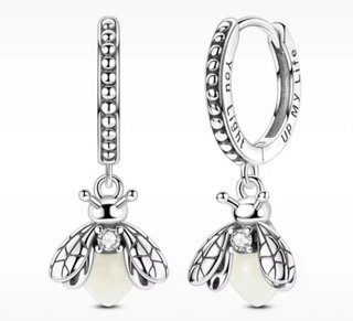 Pendientes Luminosos de Plata Luciernaga