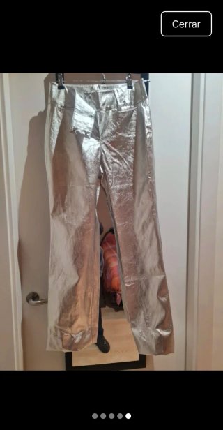Pantalones Mango Plateados