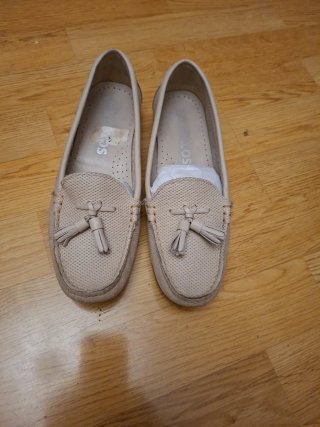 Mocasines mujer beige