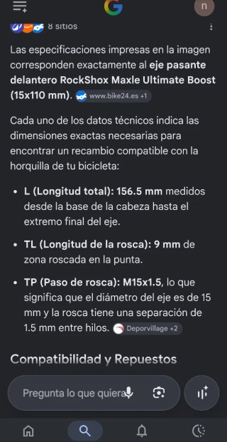 Eje Pasante Rockshox Boost