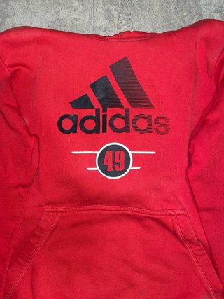 Sudadera Adidas Roja con Logo y Número 49