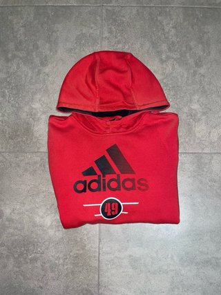 Sudadera Adidas Roja con Logo y Número 49