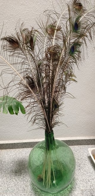 Garrafa de cristal verde / florero decorativo