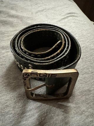 Cintura vintage pelle verde Energie borchie