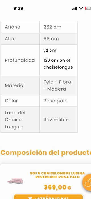 Sofá Rosa Palo Terciopelo regalo