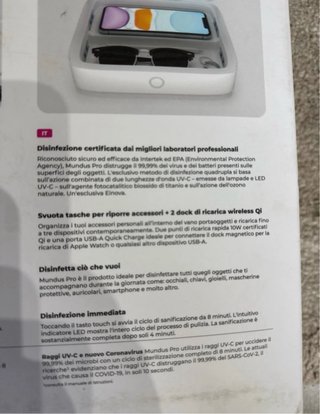 EINova Mundus Pro: Base ricarica wireless + UV-C