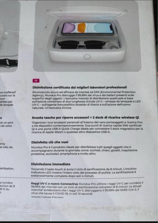 EINova Mundus Pro: Base ricarica wireless + UV-C