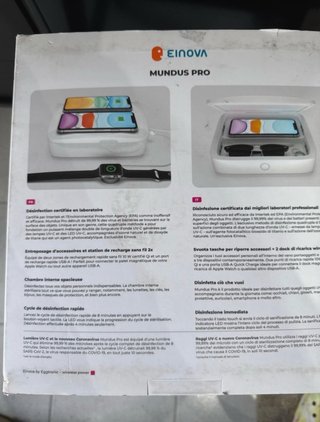EINova Mundus Pro: Base ricarica wireless + UV-C