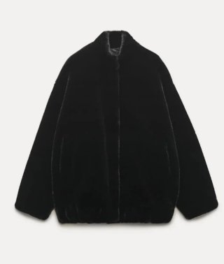 Bomber oversize Zara negro Talla única
