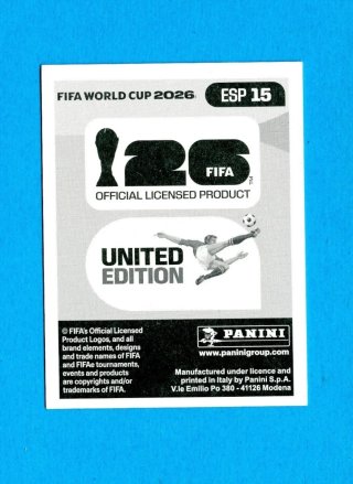Lamine Yamal - Cromo Panini United Edition
