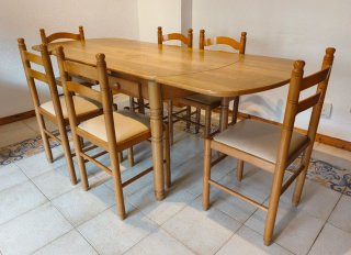 Mesa de comedor extensible de madera