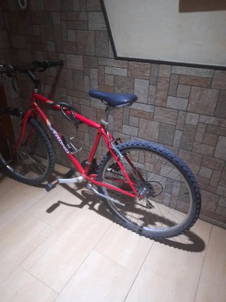 Bicicleta de montaña roja