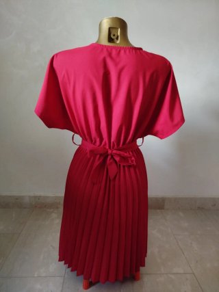 Abito rosso corto plissettato