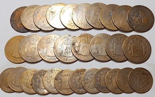 Lote 30 monedas cobre antiguas España