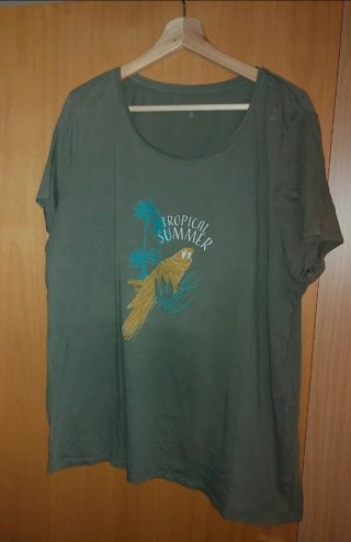 Camiseta mujer verde TROPICAL SUMMER loro XXL