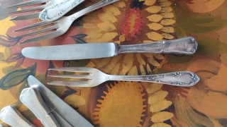 Conjunto cubiertos antiguos de merienda