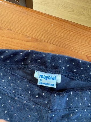 Pantaloni bambina blu pois bianchi