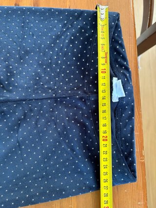 Pantaloni bambina blu pois bianchi