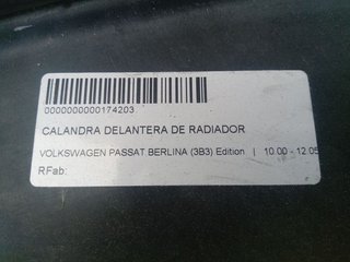CALANDRA DELANTERA DE RADIADOR VOLKSWAGEN PASSAT BERLINA (3B3) Edition