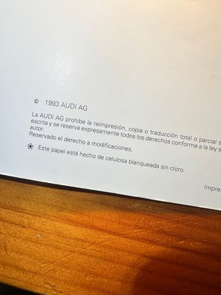 Libro Plan de asistencia Audi , 90’s