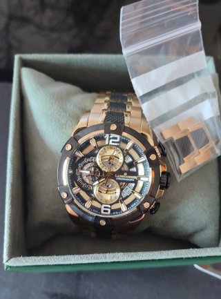Reloj LANSCOTTE Cronógrafo Negro y Dorado
