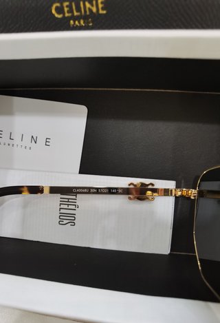 Gafas CELINE cuadradas doradas casi nuevas