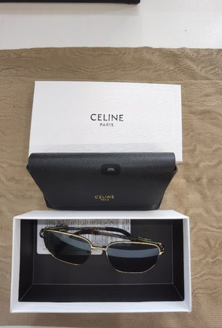 Gafas CELINE cuadradas doradas casi nuevas