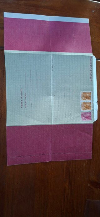 2 pz. Biglietti Postali Italiani con Francobolli
