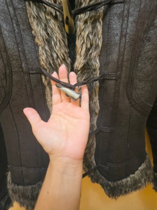 Chaqueta Boho Piel Negra y Marrón