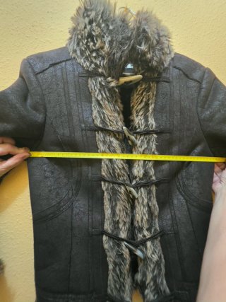 Chaqueta Boho Piel Negra y Marrón