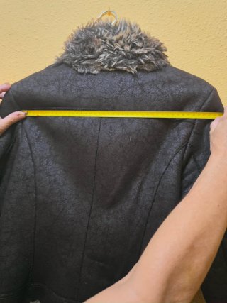 Chaqueta Boho Piel Negra y Marrón