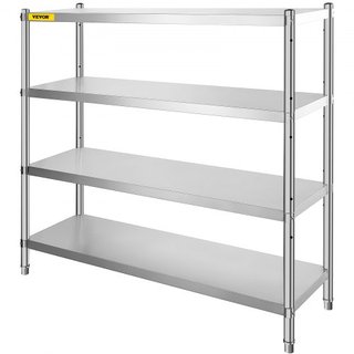 Estante de Almacenamiento, Estantería de Acero Inoxidable de 4 Niveles, Unidad de Estantería de Almacenamiento, Estante de Almacenamiento Pesado de 70.9 x 17.7 x 59.1 Pulgadas, Capacidad Total de ...