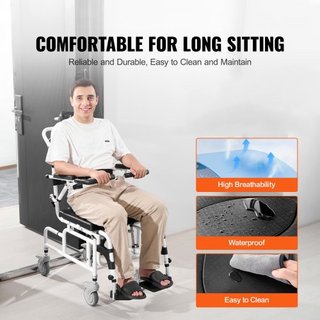 Silla de Ducha 17.5in/44.5 cm Silla de Baño de Aleación de Aluminio para Adultos Discapacitados