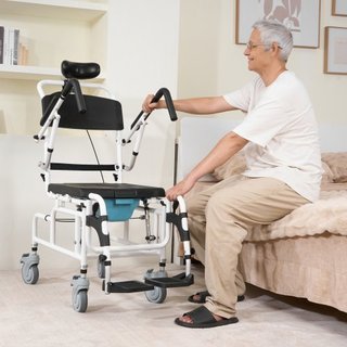 Silla de Ducha 17.5in/44.5 cm Silla de Baño de Aleación de Aluminio para Adultos Discapacitados