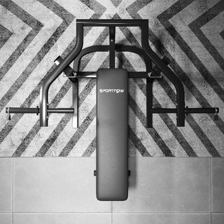 Banco de Levantamiento de Pesas con Altura Ajustable, Banco Plano Multifuncional de Acero, para Gimnasio y Casa, 150X150X60-85 Cm, Negro