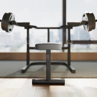 Banco de Levantamiento de Pesas con Altura Ajustable, Banco Plano Multifuncional de Acero, para Gimnasio y Casa, 150X150X60-85 Cm, Negro