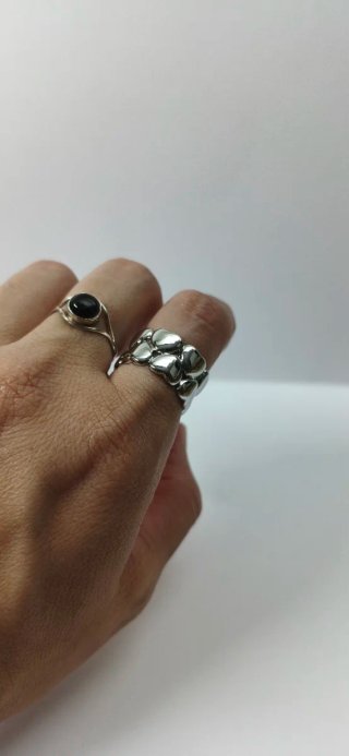 Anillo Plata 925 Corazones Ajustable