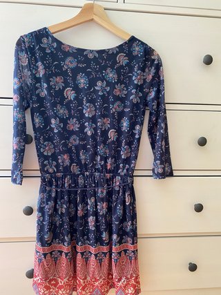 Vestido Springfield floral azul talla S