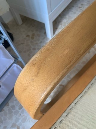 Sillón Poäng Ikea con funda beige/gris