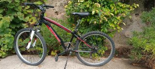Bicicleta junior negra y roja