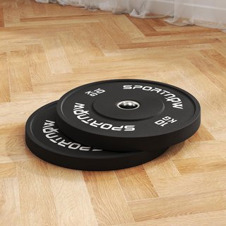 Set 2 Discos de Peso 2X5/10/20 Kg en Goma, Discos para Gimnasio y Casa con Agujero de 5 Cm para Mancuernas y Barras