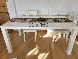 Mesa de comedor blanca 160x90
