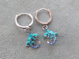Pendientes salamandra plata de ley
