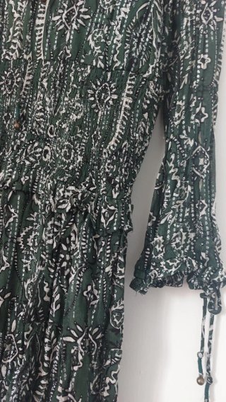 Vestido Sfera verde estampado talla L