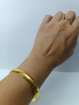 Pulsera Brazalete Rígida Chapado Oro 14kl