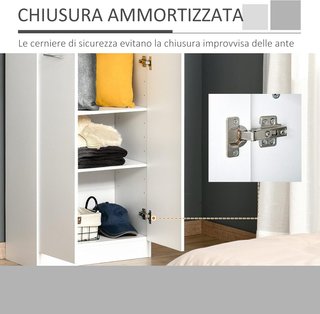 Credenza da Cucina, Mobile Dispensa con 2 Armadi, Mobile Cucina con Ripiani Regolabili in MDF, per Sala da Pranzo, Soggiorno, Salone, 59X31X155 Cm, Bianco