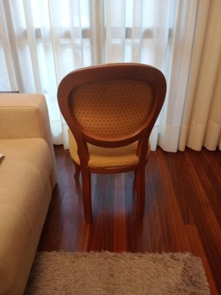 Sillas de comedor madera cerezo y tela
