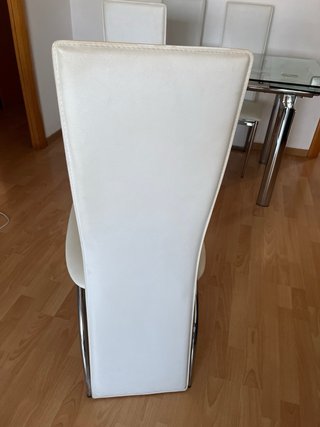 4 Sillas Comedor Piel Sintética Metal