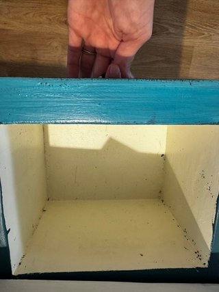 Mueble recibidor madera pintado a mano
