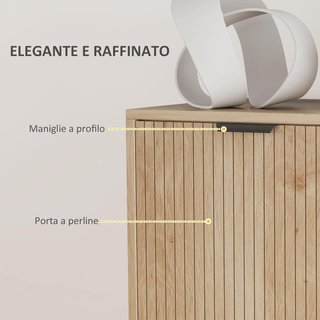 Mueble Multiusos de 2 Niveles con Estante Regulable en 3 Alturas, Mueble Contenedor con Patas de Madera de Pino, para Sala de Estar y Dormitorio, 78X40X77.5 Cm, Color Roble